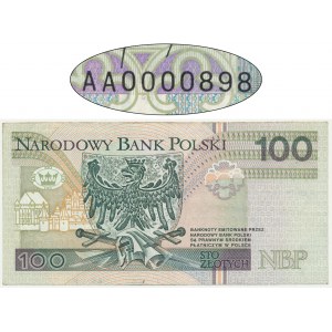 100 zloty 1994 - AA 0000898 - low number -.