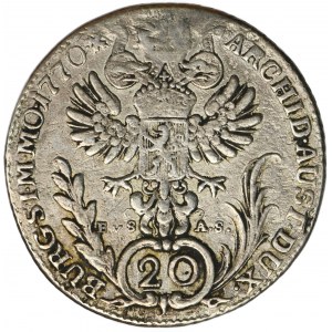 Rakousko, Marie Terezie, 20 Krajcarů Praha 1770 EvS-IK