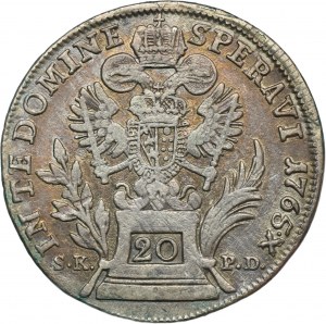 Austria, Franz I, 20 Kreuzer Kremnitz 1765 BP SK-PD