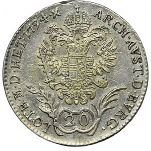 Rakousko, František II, 20 Krajcarů Kremnica 1794 B