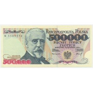 500 000 zlotých 1993 - W - vzácnější série