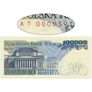 100 000 PLN 1990 - AT 0000591 - nízké číslo