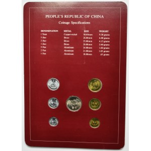 Sada, Čína, sada obehových mincí 1981-1982 (7 kusov).