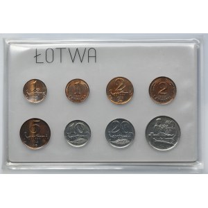 Sada, Lotyšsko, Sada oběžných mincí 1922-1939 (8 kusů).