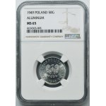 50 haléřů 1949 Hliník - NGC MS65