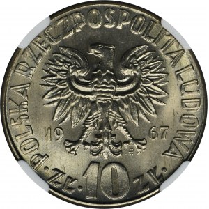10 złotych 1967 Kopernik - NGC MS66