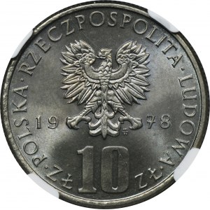 10 zlatých 1978 Bolesław Prus - NGC MS65