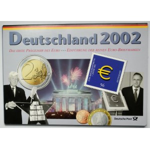 Zestaw, Niemcy, Zestaw rocznikowy ze znaczkami 2002 (8 szt.)