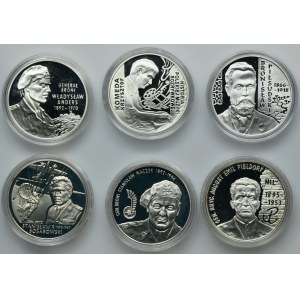 Zestaw, 10 złotych 1998-2010 (6 szt.)