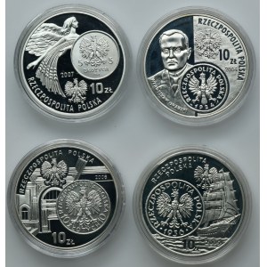 Zestaw, 10 złotych 2004-2007 (4 szt.)