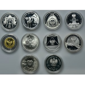 Zestaw, 10 złotych 1997-2008 (10 szt.)