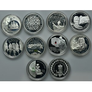 Zestaw, 10 złotych 2002-2009 (10 szt.)