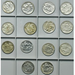 Zestaw, Piłsudski, 5 złotych 1934-1936 (14 szt.)