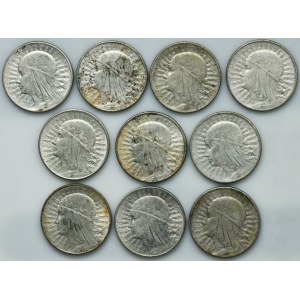 Set, Head of a Woman, 10 gold 1932 (10 pieces).