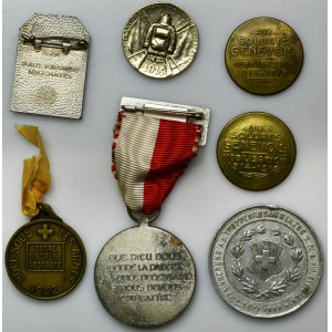 Set, Switzerland, Medals and badges (7 pcs.)