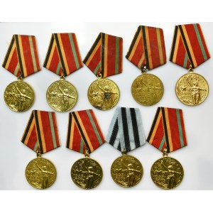 Set, USSR, Badges XXX years since the end of the war 1975 (9 pcs.)