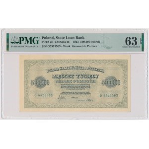 500 000 marek 1923 - G - 7 číslic - PMG 63 EPQ