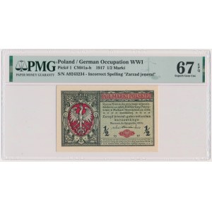 1/2 známky 1916 - Všeobecné - A - PMG 67 EPQ