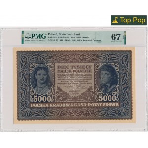 5.000 marek 1920 - III Serja A - PMG 67 EPQ