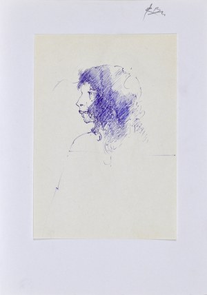Roman BANASZEWSKI (1932-2021), Szkic głowy kobiety z lewego profilu