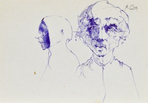 Roman BANASZEWSKI (1932-2021), Szkice popiersia postaci w dwóch ujęciach