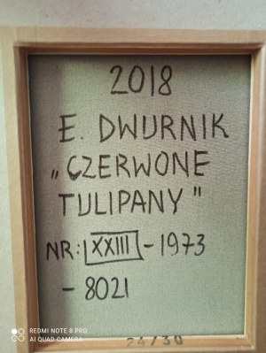 Edward Dwurnik, Czerwone tulipany, 2018