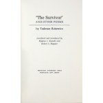 RÓŻEWICZ T. - The Survivor and Other Poems. Dedykacja tłumacza J. Kryńskiego