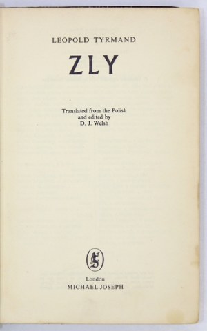 TYRMAND L. - Zly. 1958. Wyd. w j. angielskim