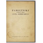 BERBECKI Leon - Pamiętniki generała broni ... Katowice 1959. Wyd. Śląsk. 8, s. [6], 287, [1]...