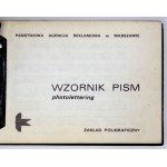 WZORNIK pism photolettering. Warszawa [198-?]. Państwowa Agencja Reklamowa. 16 podł., k. 100....