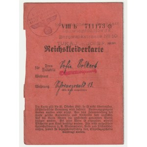 ŚWIĘTOCHŁOWICE, UPPER SILESIA. Clothing card issued by the office in Swietochlowice