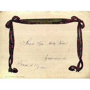 POZNAŃ. Telegram sent on the occasion of a wedding with a decorative motif