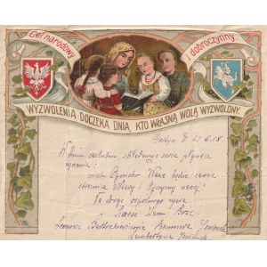 GOSTYŃ. Telegram sent on the occasion of a wedding, before 1918.