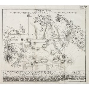 LUTINIA. Plan of the battle of Lutynia (5 December 1757) between the troops of Frederick II and the Austrian army.