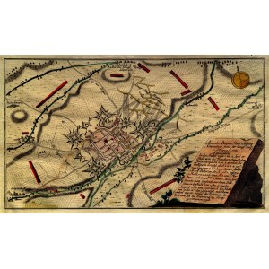 SWIDNICA. Plan of the city and fortress from the period of the siege of Swidnica by the Prussian army that ended with its capture on April 16, 1758.