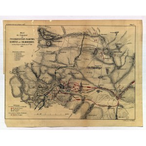 BARDO, KAMIENIEC ZĄBKOWICKI, SREBRNA GÓRA, ZĄBKOWICE ŚLĄSKIE. Plan of the vicinity of Kamieniec Ząbkowicki, Ząbkowice Śląskie, Bard and Srebrna Góra and the Battle of Bard of February 8, 1807.
