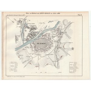 GŁOGÓW. Plan oblężenia twierdzy Głogów przez wojska francuskie w 1806 r. (zakończonego jej zdobyciem)