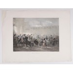 NAPOLEON BONAPARTE. Napoleon nimmt die eiserne Krone an (Krönung zum König von Italien am 17. März 1805 in Mailand); gezeichnet von Jean Victor Adam, beschriftet von C.E.P. Motte, Paris 1822-1826