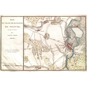 PUŁTUSK. Plan bitwy pod Pułtuskiem (26 grudnia 1806), rys. i ryt. A. Tardieu, Paryż 1817-1826