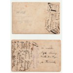 JUDAICA - Koszyce. Dwie fot. zbiorowe w formie pocztówek, pokazujące uczniów i nauczycieli klasy IVa miejscowego żydowskiego gimnazjum z lat 1933-1934