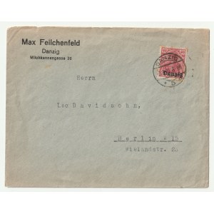 JUDAICA - Danzig. Envelope printed Max Feilchenfeld: Danzig Milchkannengasse 26, to Leo Davidsohn from Berlin