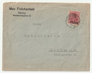 JUDAICA - Danzig. Envelope printed Max Feilchenfeld: Danzig Milchkannengasse 26, to Leo Davidsohn from Berlin