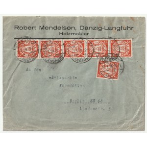 JUDAICA - Danzig. Umschlag bedruckt: Robert Mendelson, Danzig-Langfuhr (Wrzeszcz) Holzmakler bis Holzmarkt Expedition aus Berlin