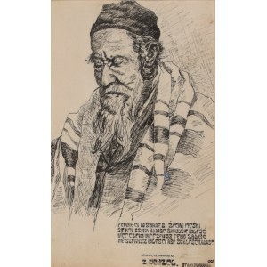 JUDAICA - Stanislawow. Portrait of a Jew. Signed Z. Wenzel, below is the author's sentiment, Stanislawow 1908, pen and ink