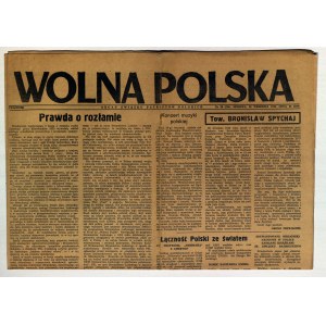 JUDAICA - Wolna Polska. Zeitschrift Wolna Polska (Organ der Union der polnischen Patrioten in der UdSSR), Nr. 36 (124), 30.IX.1945