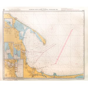 GDANSK BAY. Navigationskarte der Danziger Bucht mit Danzig, dem Neuen Hafen und der Nehrung Hel.