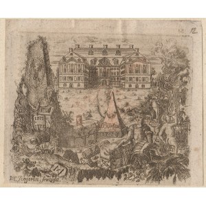 BRODY, ZIELONA GORA. Alegoryczny obraz przedstawiający miejscowość Brody, po 1772 r. Pochodzi z: Die Eckhardische Hermeneutik