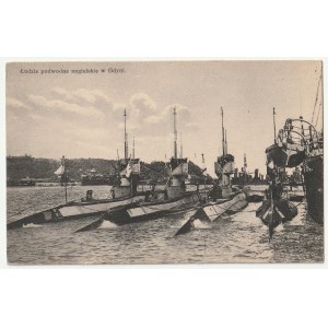 GDYNIA. Postcard commemorating the visit of English submarines (H-27, H-30, H-31, H-48) to Gdynia on June 11-14, 1927.