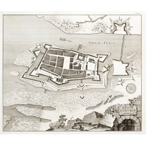 KOSTRZYN N. ODRA. Plan der Festung Kostrzyn, unten signiert rit. Michael Keyl, kommt wahrscheinlich aus: Tielcke, Johann Gottlieb, Beyträge zur Kriegs-Kunst und Geschichte des Krieges von 1756 bis. 1763