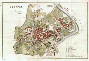 KRAKÓW. Plan miasta; oprac. Giuseppe Carini, 1831, ryt. Mostowski